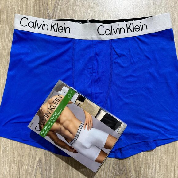 CK Boxer Briefs 3 Pack Brushed Microfiber Stretch Low Rise Trunk - Picture 1 of 7